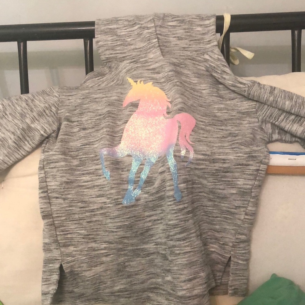 Grey unicorn hoddie